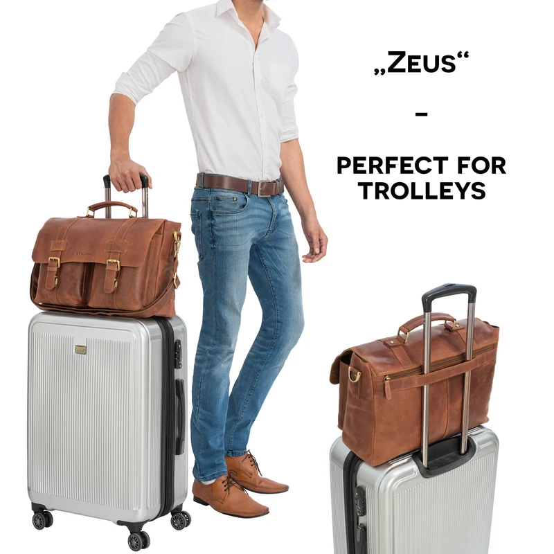 B-WARE "Zeus" Große Leder Aktentasche Vintage