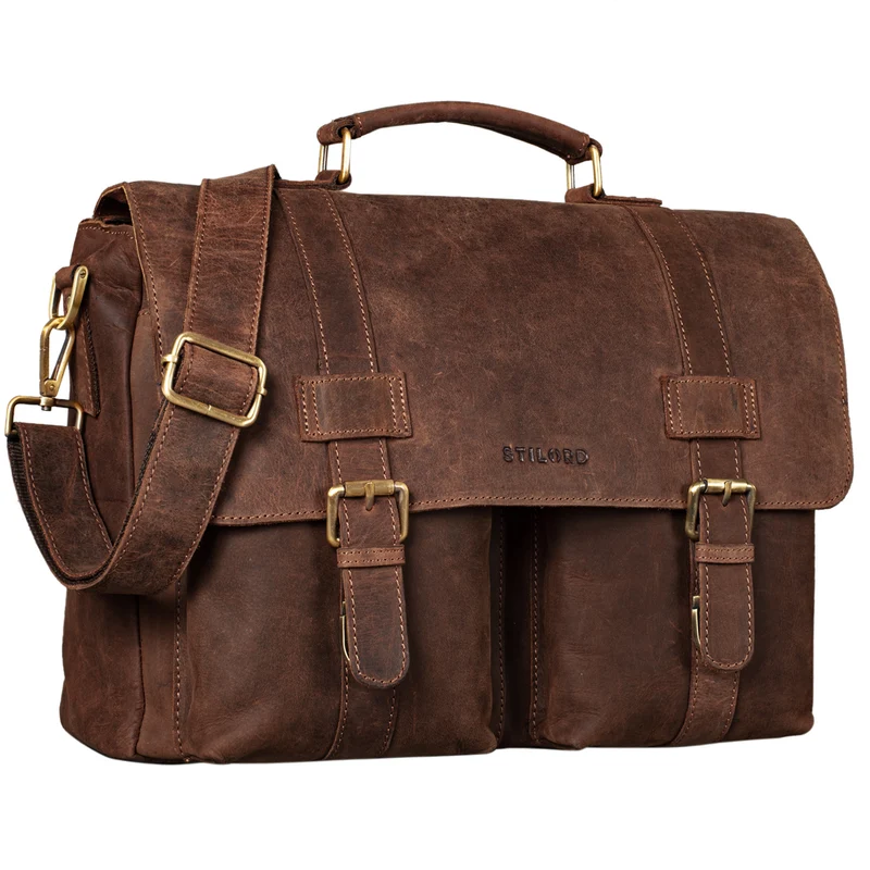 B-WARE "Zeus" Große Leder Aktentasche Vintage