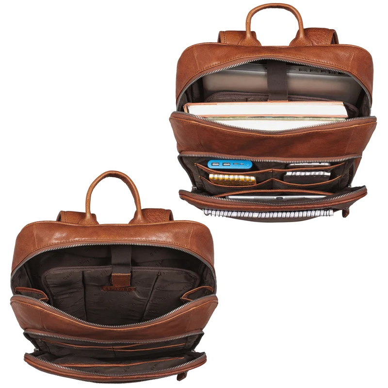 B-WARE "Malik" Business Rucksack Leder Groß