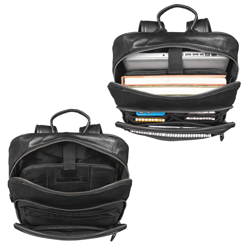 B-WARE "Malik" Business Rucksack Leder Groß