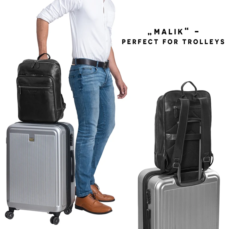 B-WARE "Malik" Business Rucksack Leder Groß