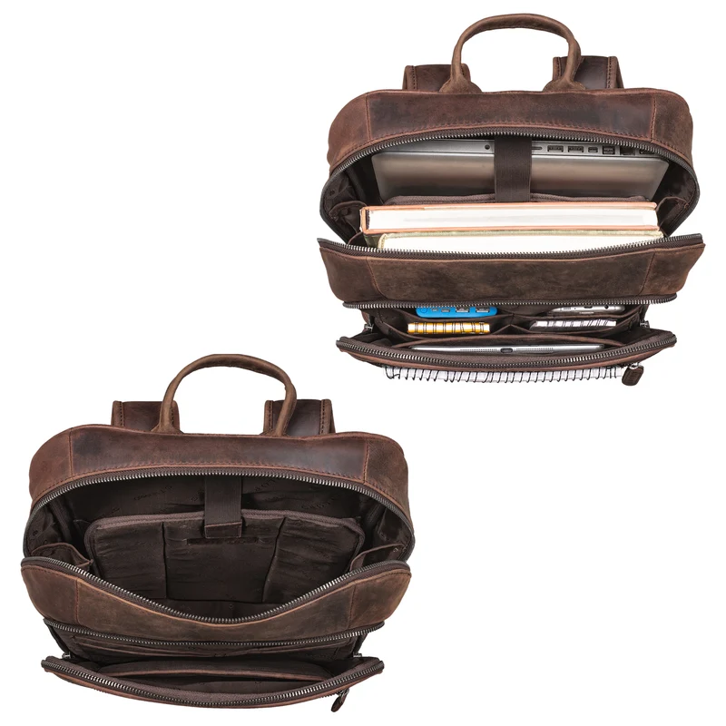 B-WARE "Malik" Business Rucksack Leder Groß