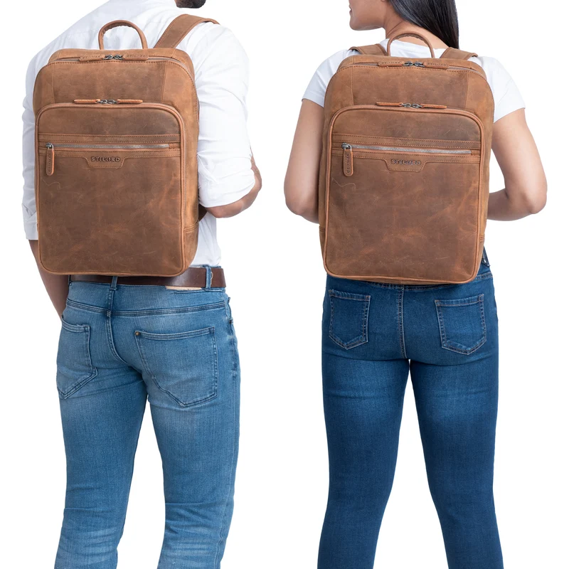 B-WARE "Malik" Business Rucksack Leder Groß