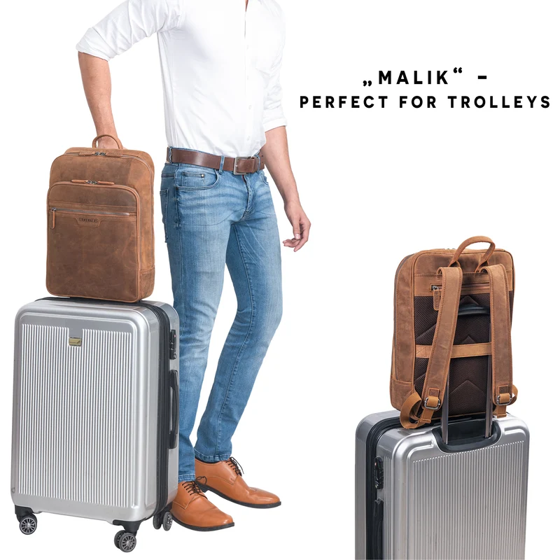B-WARE "Malik" Business Rucksack Leder Groß