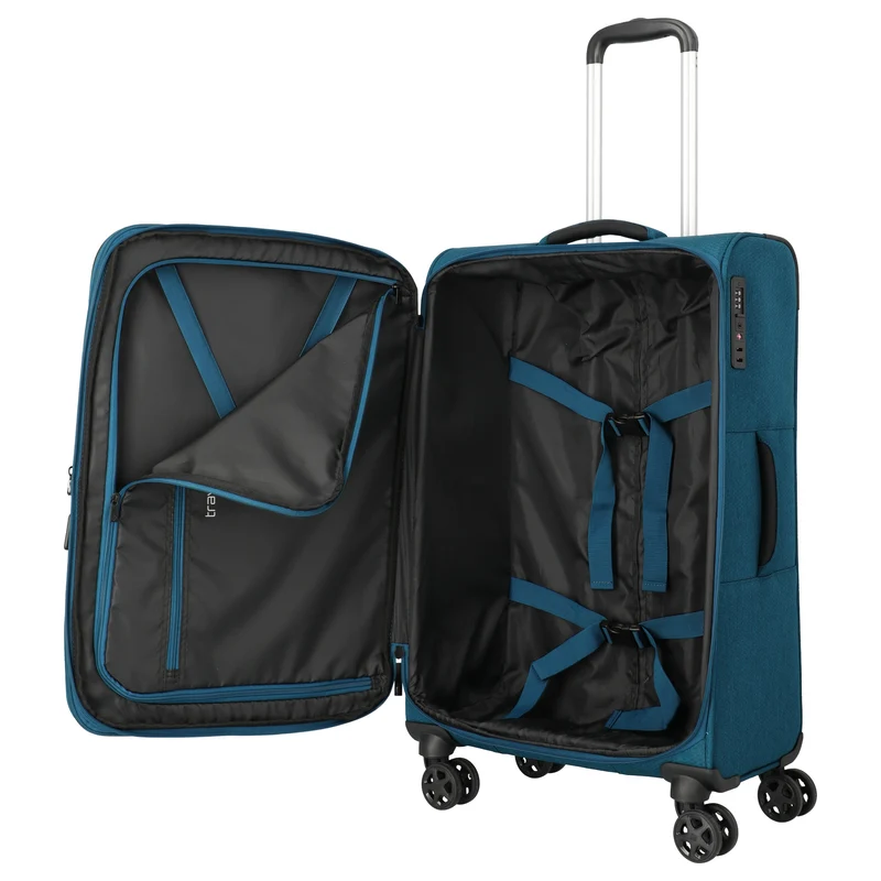 Travelite Kick Off - 4-Rollen-Trolley M 67 cm erw. (petrol)