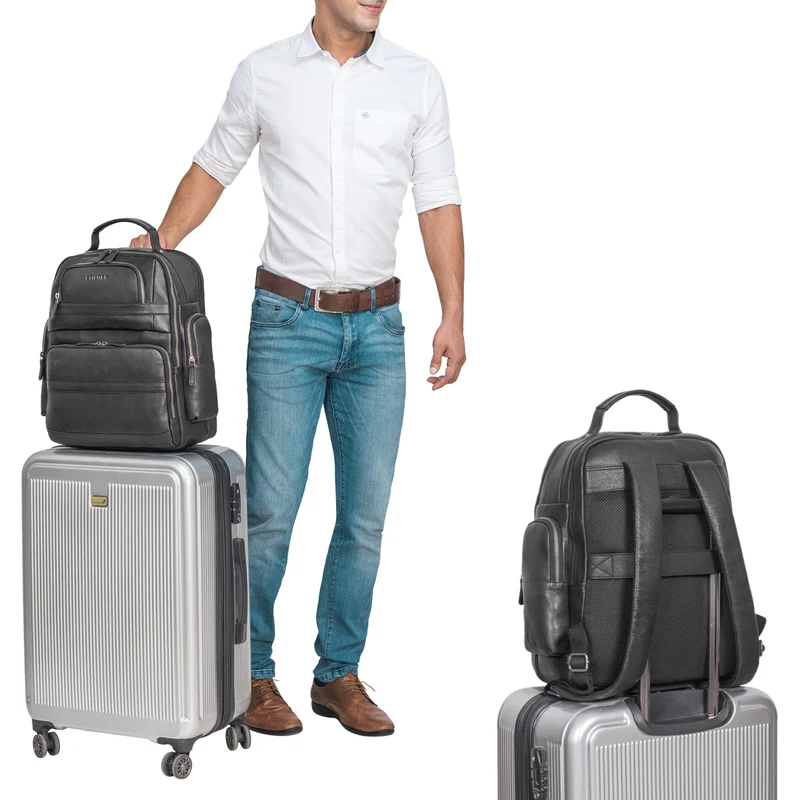 "Danny" Leder Arbeitsrucksack für 13 - 14 Zoll Laptops Herren & Damen