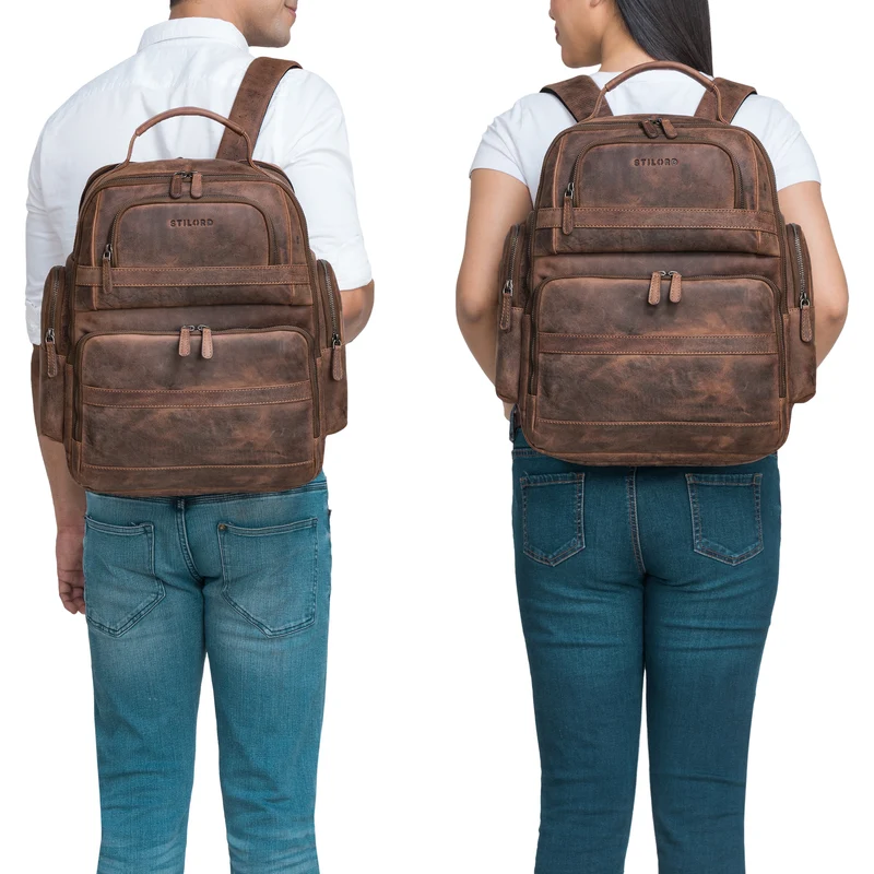 "Danny" Leder Arbeitsrucksack für 13 - 14 Zoll Laptops Herren & Damen