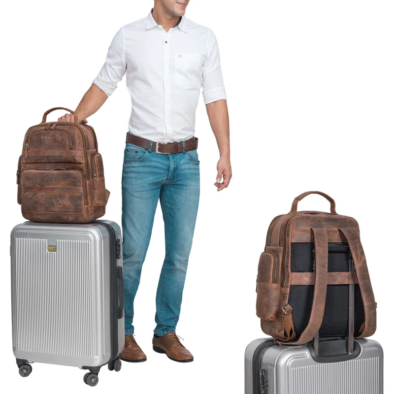 "Danny" Leder Arbeitsrucksack für 13 - 14 Zoll Laptops Herren & Damen