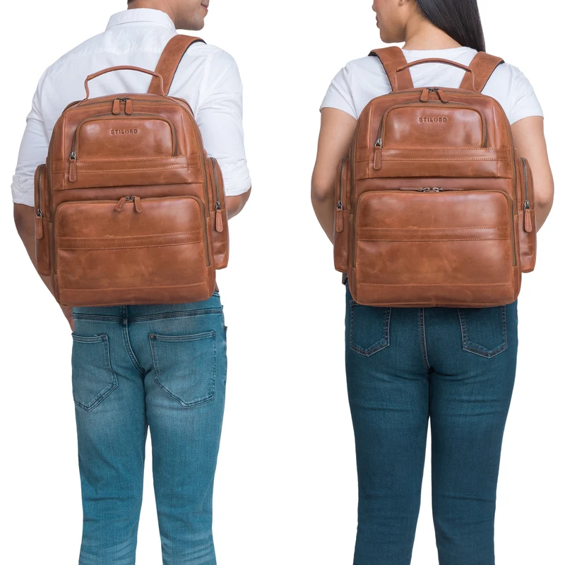 "Danny" Leder Arbeitsrucksack für 13 - 14 Zoll Laptops Herren & Damen