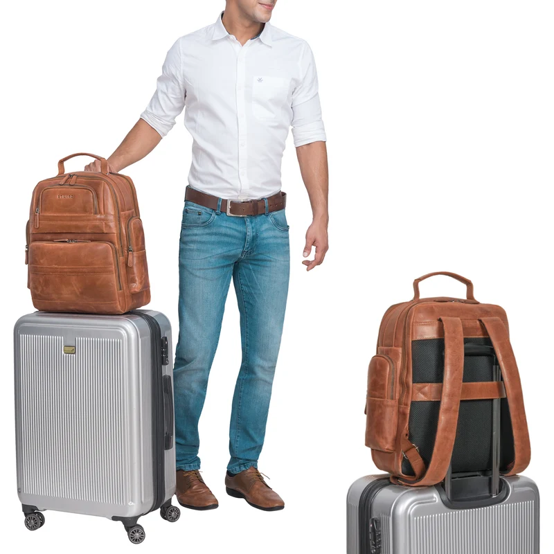 "Danny" Leder Arbeitsrucksack für 13 - 14 Zoll Laptops Herren & Damen