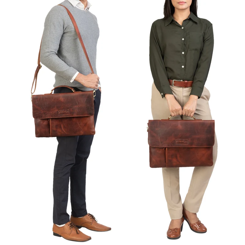 B-WARE "Parker" Aktentasche Leder schmal