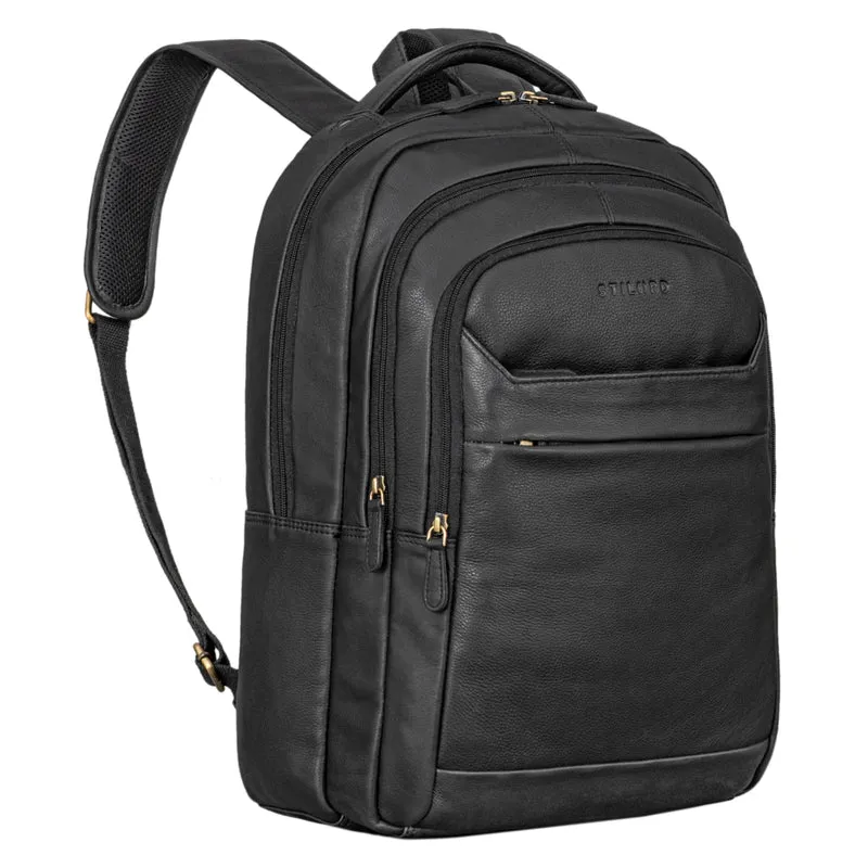 "Keno" Zeitloser Leder Rucksack mit Laptopfach 15,6 Zoll