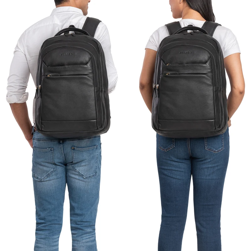 "Keno" Zeitloser Leder Rucksack mit Laptopfach 15,6 Zoll