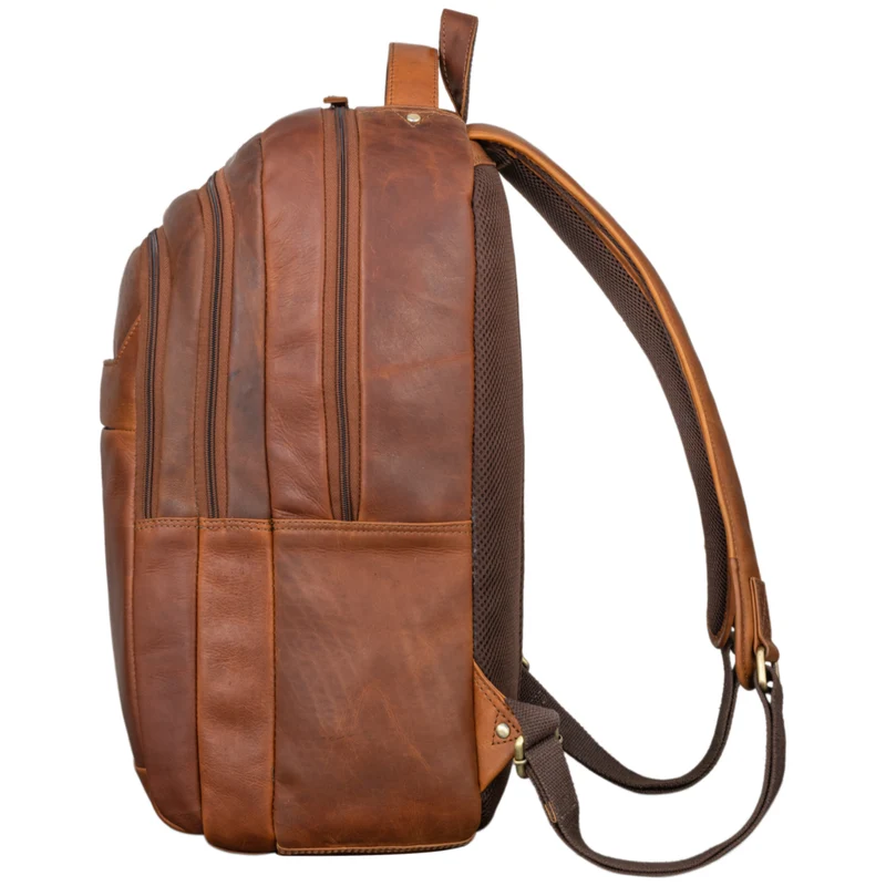"Keno" Zeitloser Leder Rucksack mit Laptopfach 15,6 Zoll