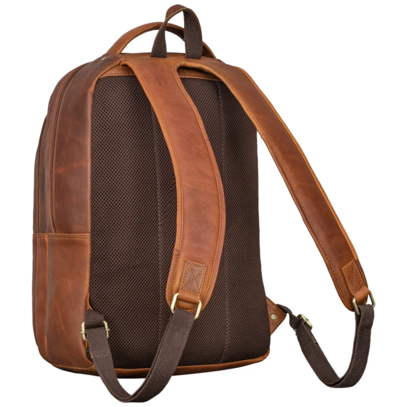 "Keno" Zeitloser Leder Rucksack mit Laptopfach 15,6 Zoll