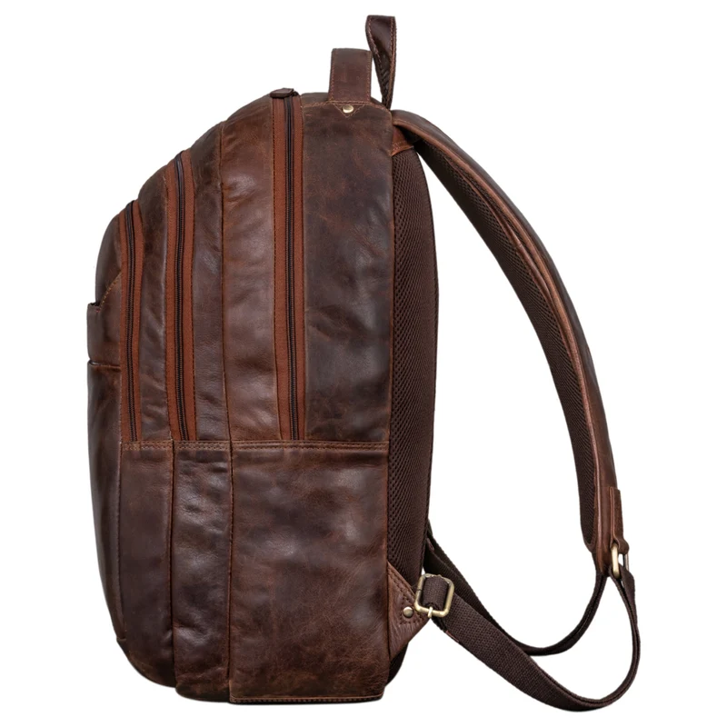 "Keno" Zeitloser Leder Rucksack mit Laptopfach 15,6 Zoll