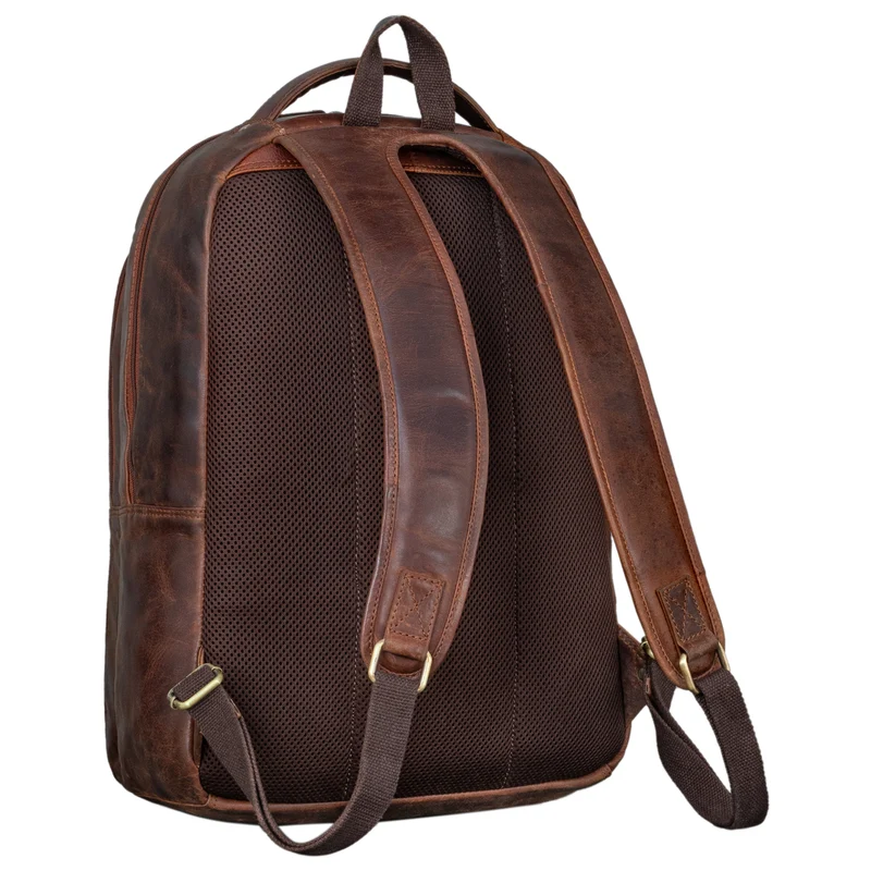 "Keno" Zeitloser Leder Rucksack mit Laptopfach 15,6 Zoll