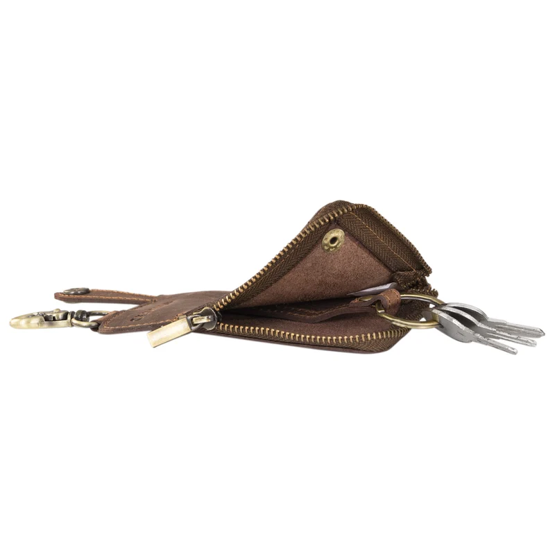 "Eamon" Schlüsselglocke Leder mit Karabiner Damen und Herren klein