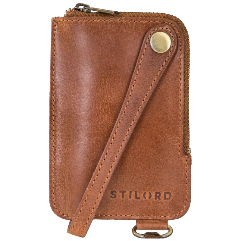 "Eamon" Schlüsselglocke Leder mit Karabiner Damen und Herren klein