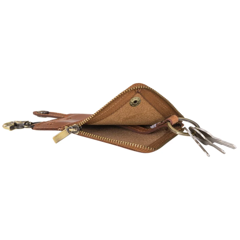 "Eamon" Schlüsselglocke Leder mit Karabiner Damen und Herren klein