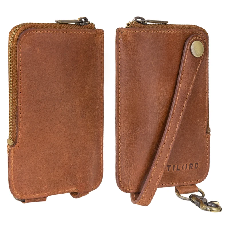"Eamon" Schlüsselglocke Leder mit Karabiner Damen und Herren klein