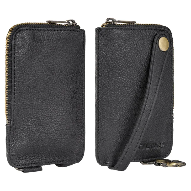 "Eamon" Schlüsselglocke Leder mit Karabiner Damen und Herren klein