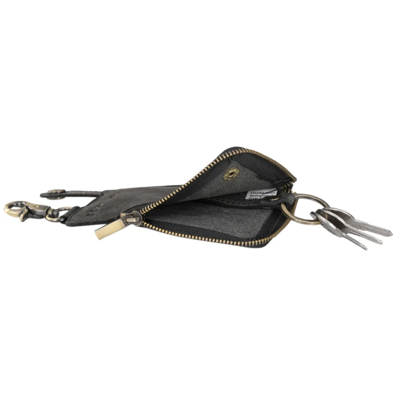 "Eamon" Schlüsselglocke Leder mit Karabiner Damen und Herren klein