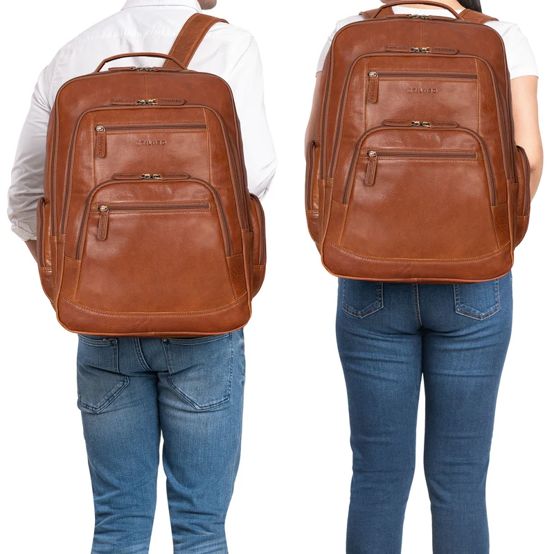 "Igor" Leder Rucksack mit Laptop-Fach 18 Zoll Groß Damen und Herren