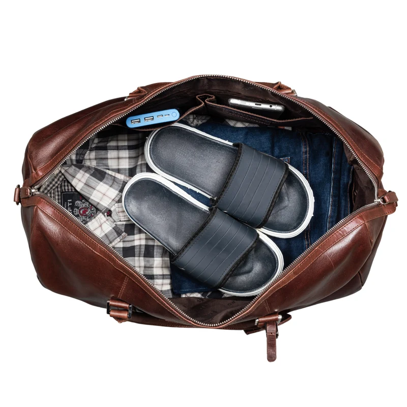 "Herkules" hochwertige Reisetasche Groß aus echtem Leder Weekender