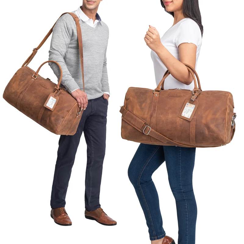 "Herkules" hochwertige Reisetasche Groß aus echtem Leder Weekender