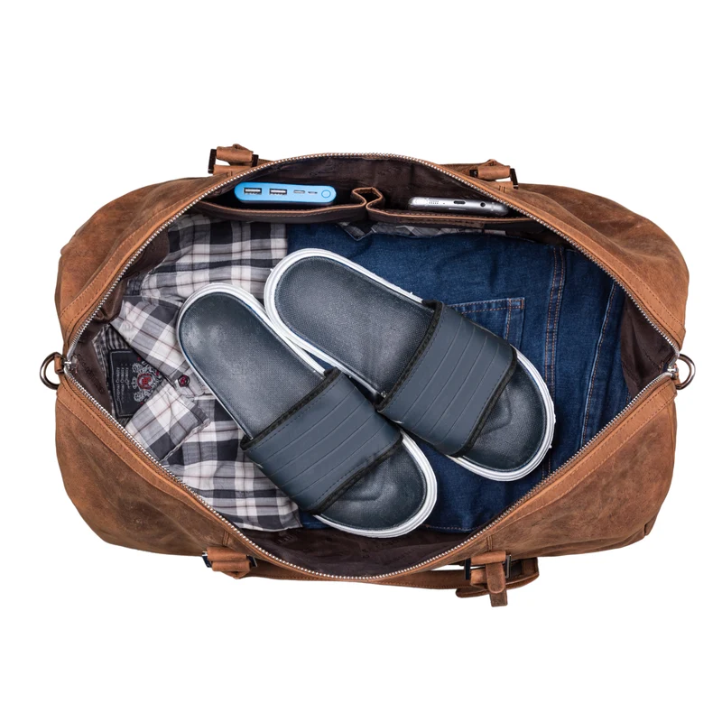"Herkules" hochwertige Reisetasche Groß aus echtem Leder Weekender
