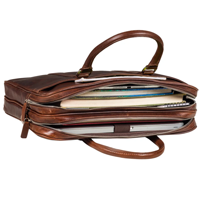 "Caleb" Laptop Tasche 16 Zoll Leder Vintage