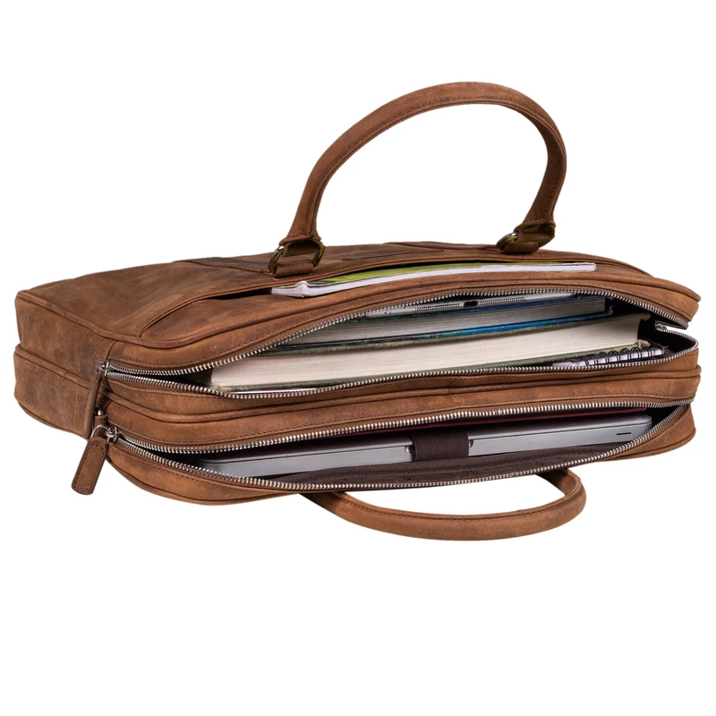 "Caleb" Laptop Tasche 16 Zoll Leder Vintage