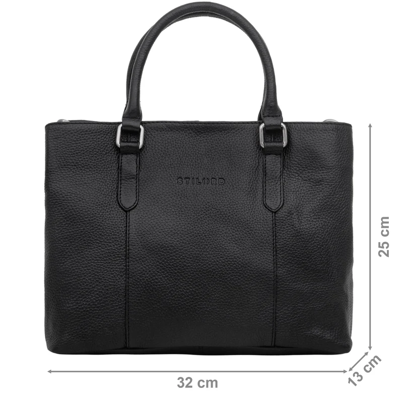 "Lexa" Handtasche Damen mittelgroß Leder und Echtleder Bürotasche