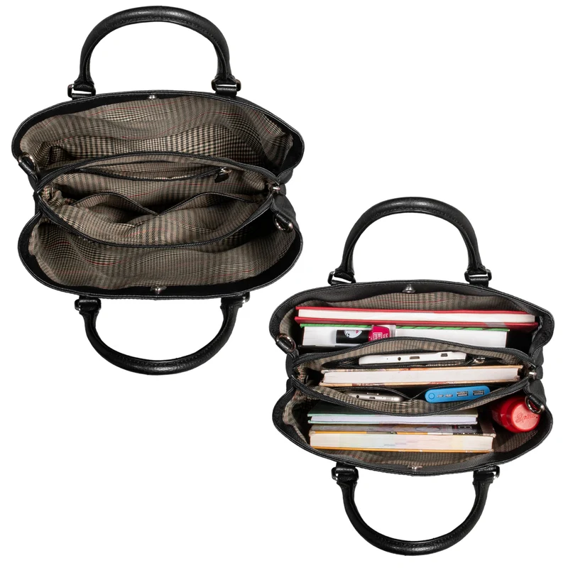 "Lexa" Handtasche Damen mittelgroß Leder und Echtleder Bürotasche