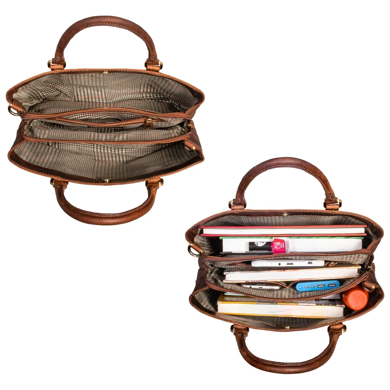 "Lexa" Handtasche Damen mittelgroß Leder und Echtleder Bürotasche