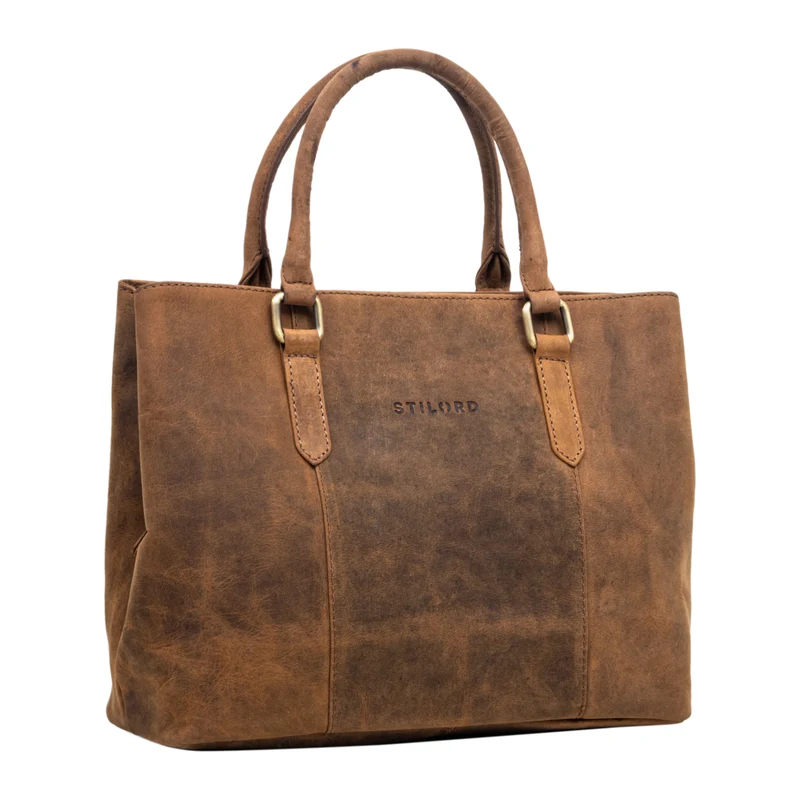 "Lexa" Handtasche Damen mittelgroß Leder und Echtleder Bürotasche