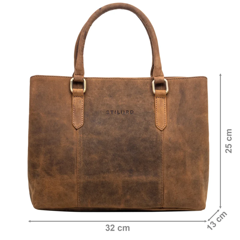 "Lexa" Handtasche Damen mittelgroß Leder und Echtleder Bürotasche