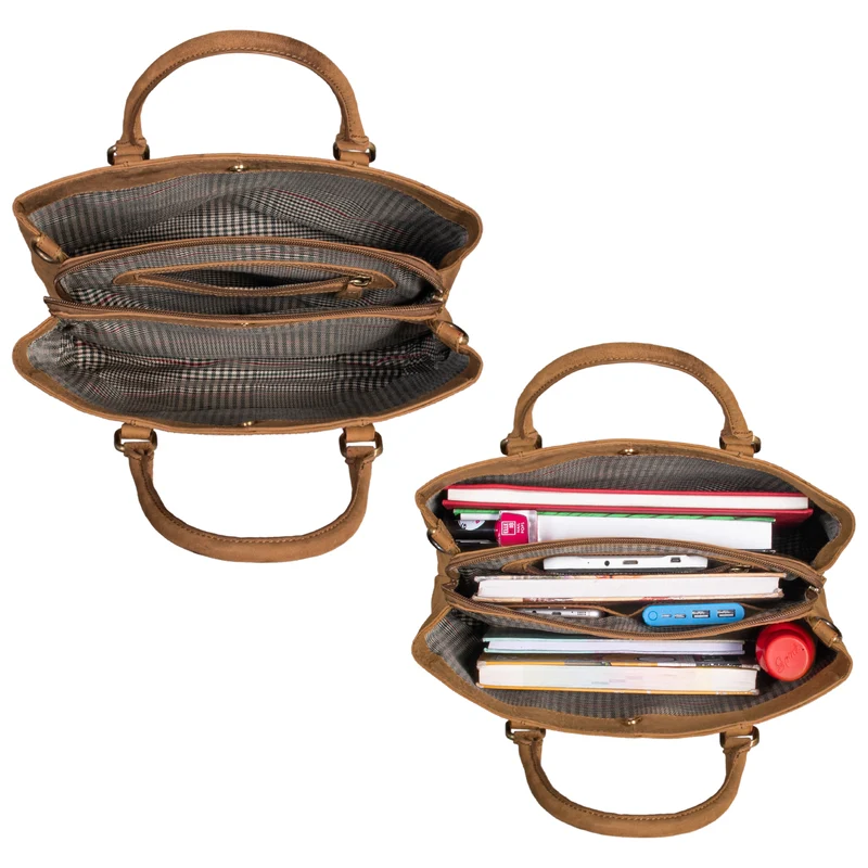 "Lexa" Handtasche Damen mittelgroß Leder und Echtleder Bürotasche