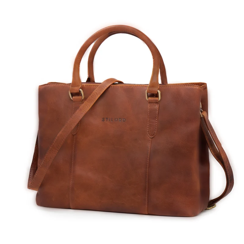 "Lexa" Handtasche Damen mittelgroß Leder und Echtleder Bürotasche