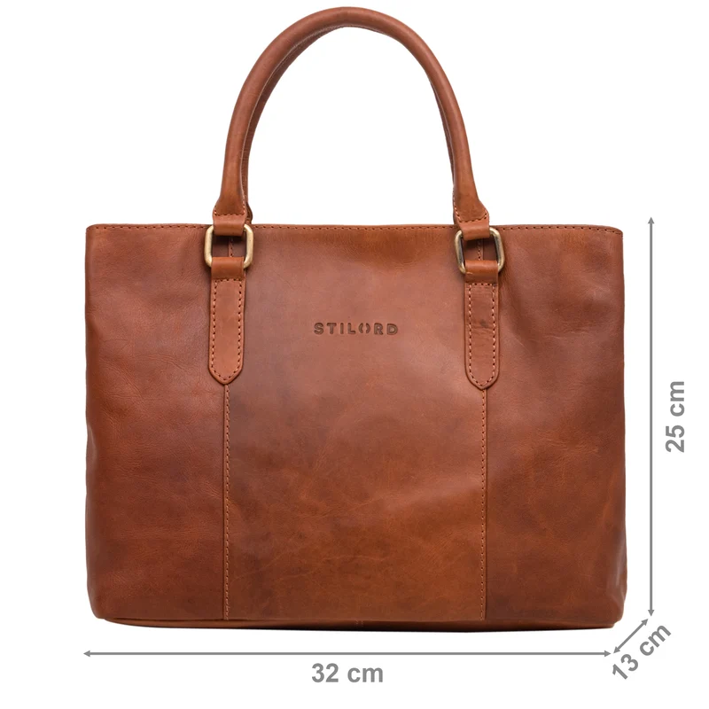 "Lexa" Handtasche Damen mittelgroß Leder und Echtleder Bürotasche