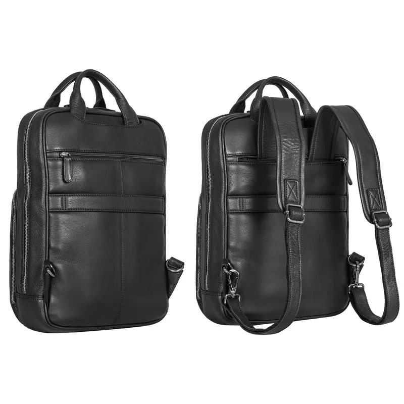 "Nova" Moderner Echt-Leder Rucksack Notebook 13,3 Zoll Damen / Herren
