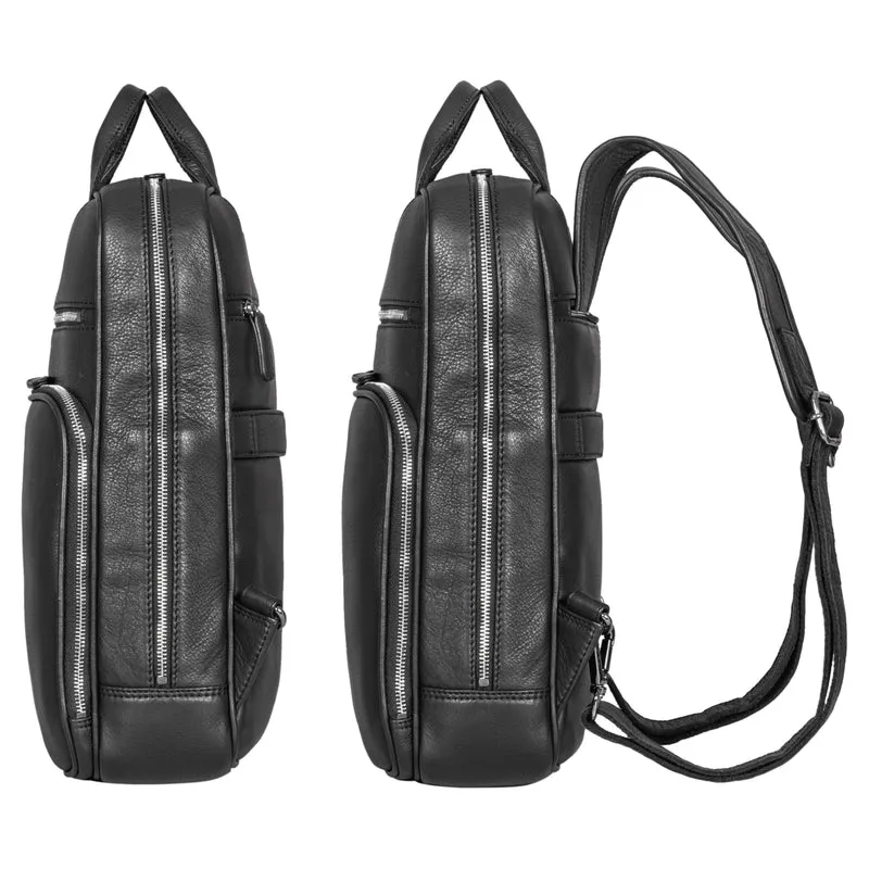 "Nova" Moderner Echt-Leder Rucksack Notebook 13,3 Zoll Damen / Herren