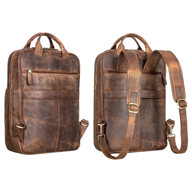 "Nova" Moderner Echt-Leder Rucksack Notebook 13,3 Zoll Damen / Herren
