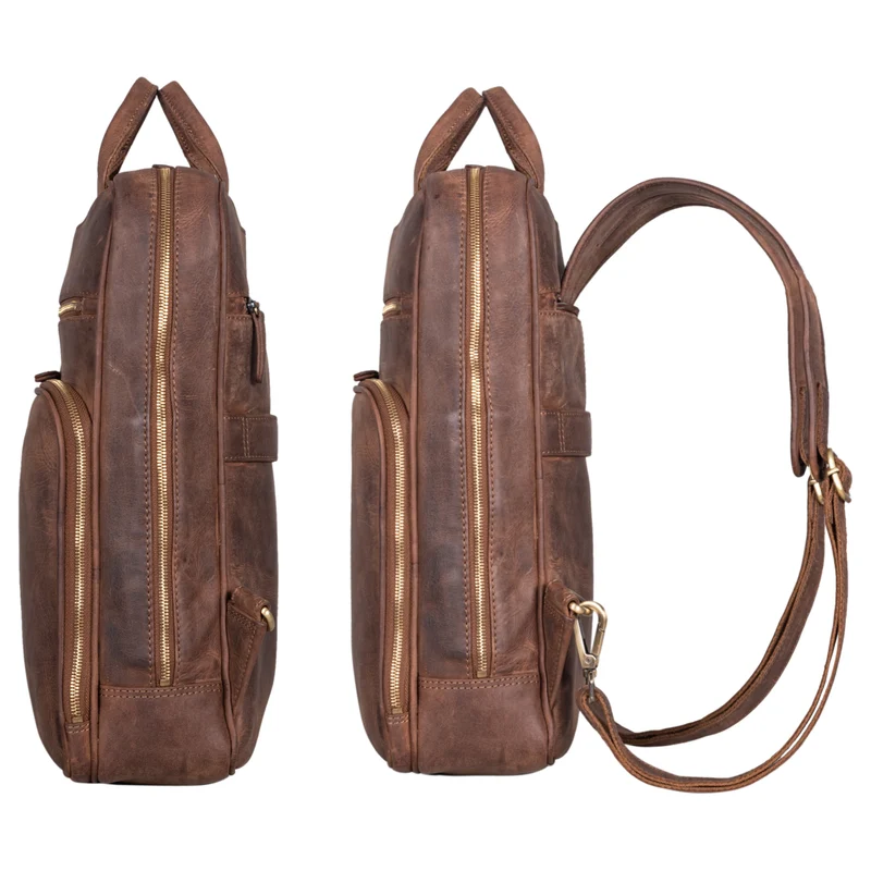 "Nova" Moderner Echt-Leder Rucksack Notebook 13,3 Zoll Damen / Herren