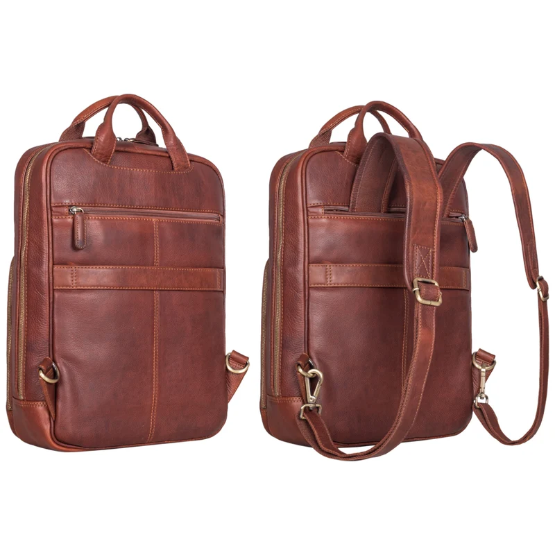"Nova" Moderner Echt-Leder Rucksack Notebook 13,3 Zoll Damen / Herren