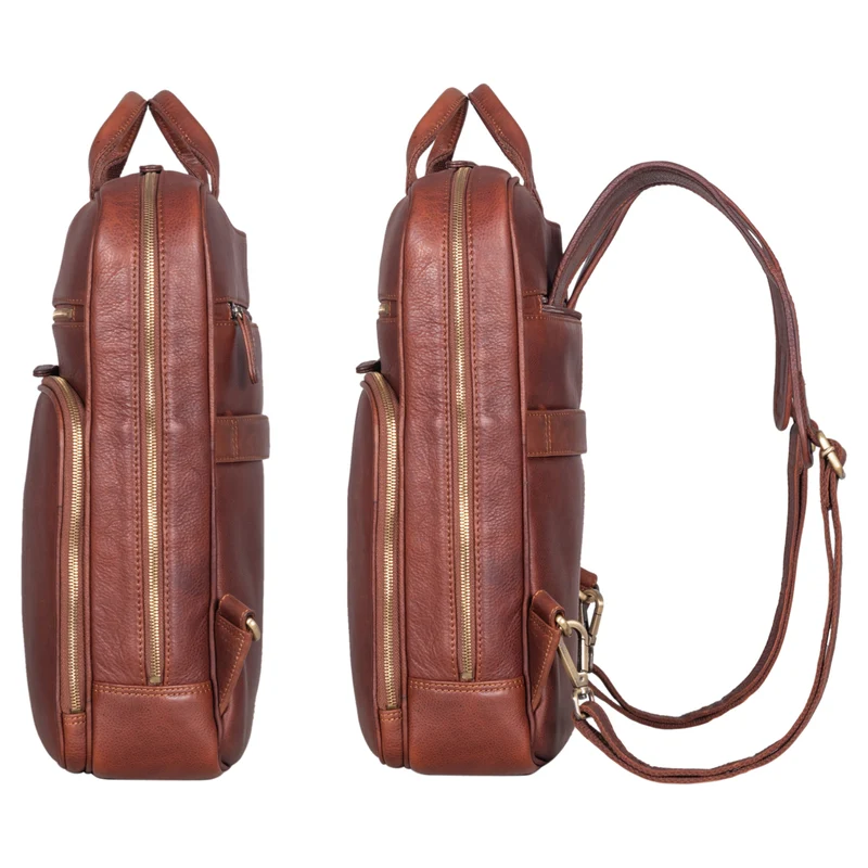 "Nova" Moderner Echt-Leder Rucksack Notebook 13,3 Zoll Damen / Herren