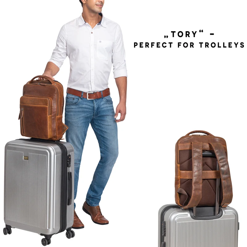 "Tory" Leder Laptoprucksack 13 - 14 Zoll Herren Damen