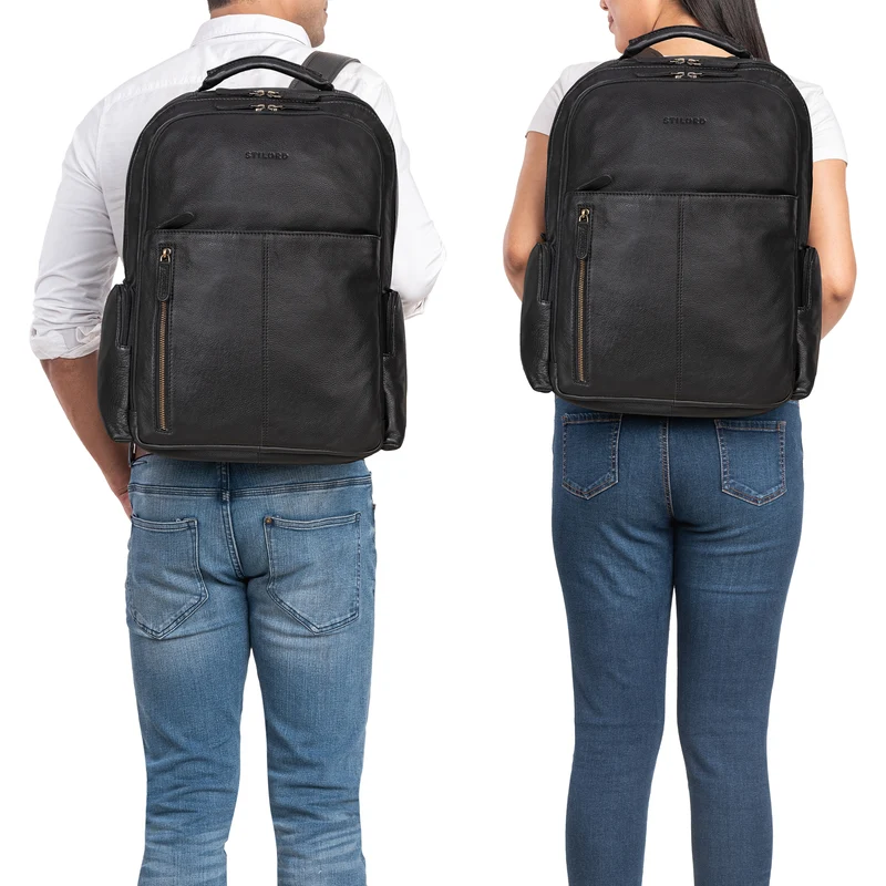 "Sherlock" Laptoprucksack Damen und Herren 17 Zoll Leder