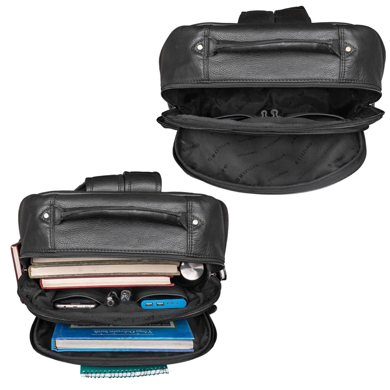 "Sherlock" Laptoprucksack Damen und Herren 17 Zoll Leder